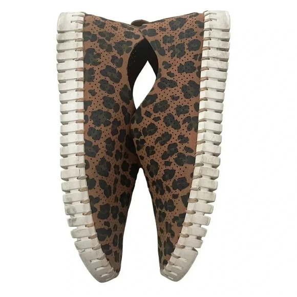 Ilse Jacobsen Leather Slip On Shoes Flats Loafers Leopard Print Size 40 - Picture 7 of 11